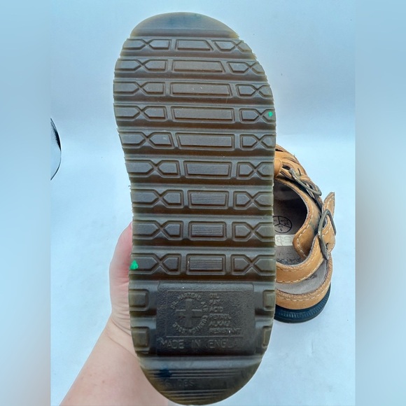 VINTAGE Dr Martens Suede Leather camel Tan  Fisherman Sandal Made ENGLAND 7 - Picture 11 of 12